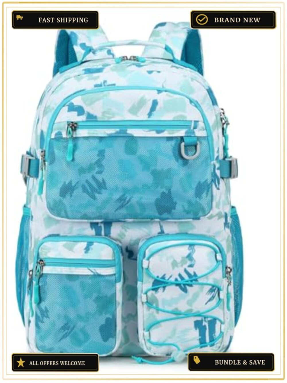 Heavy Duty Laptop Backpack with 15.6 Inch Compartment, Water Resistant